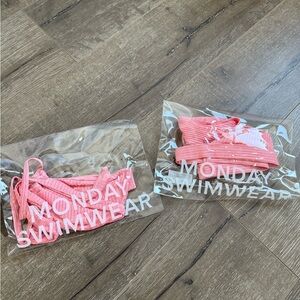 Monday Swimwear Pink Bikini Set